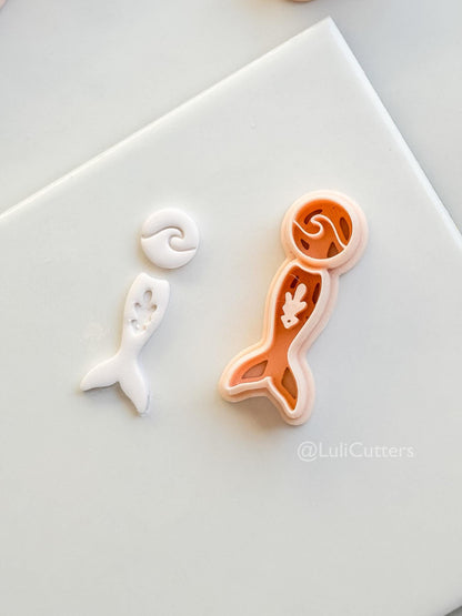 Ocean's Tail Cutter: Mermaid Tail Wave Shape for Polymer Clay