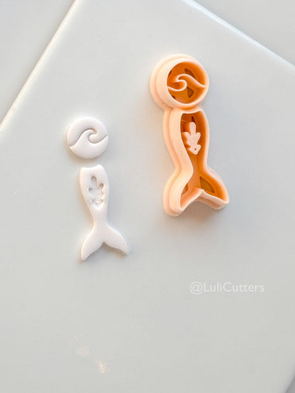 Ocean's Tail Cutter: Mermaid Tail Wave Shape for Polymer Clay