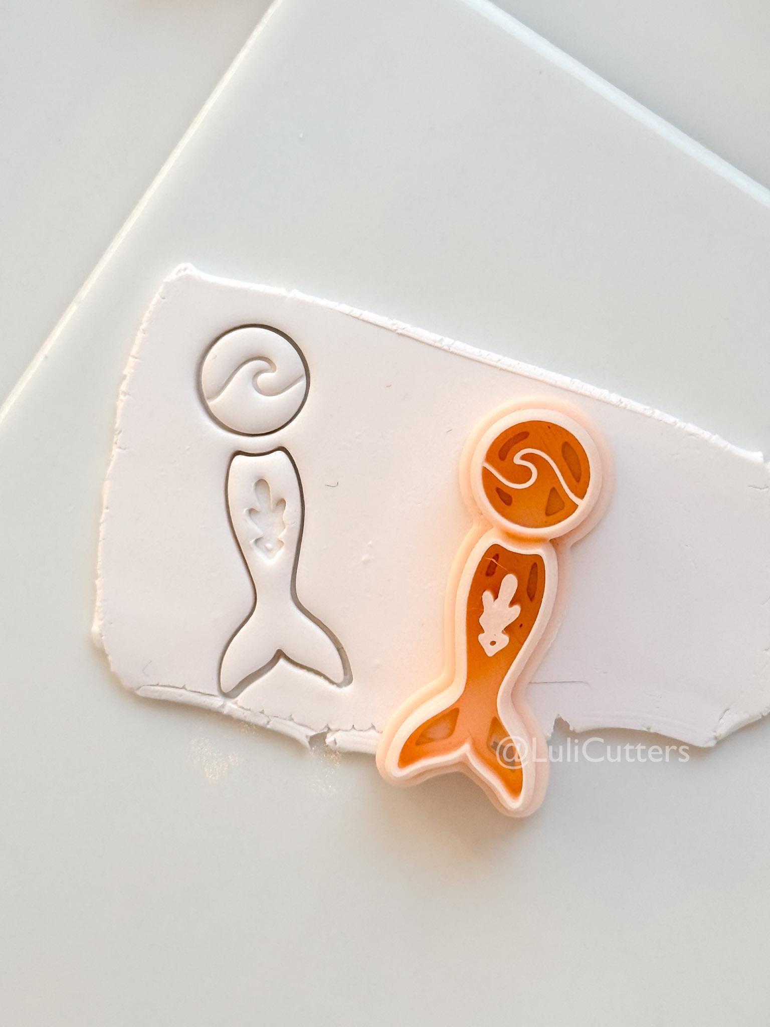 Ocean's Tail Cutter: Mermaid Tail Wave Shape for Polymer Clay