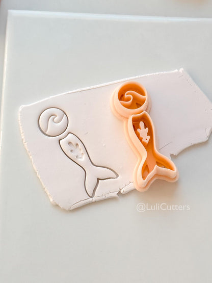 Ocean's Tail Cutter: Mermaid Tail Wave Shape for Polymer Clay