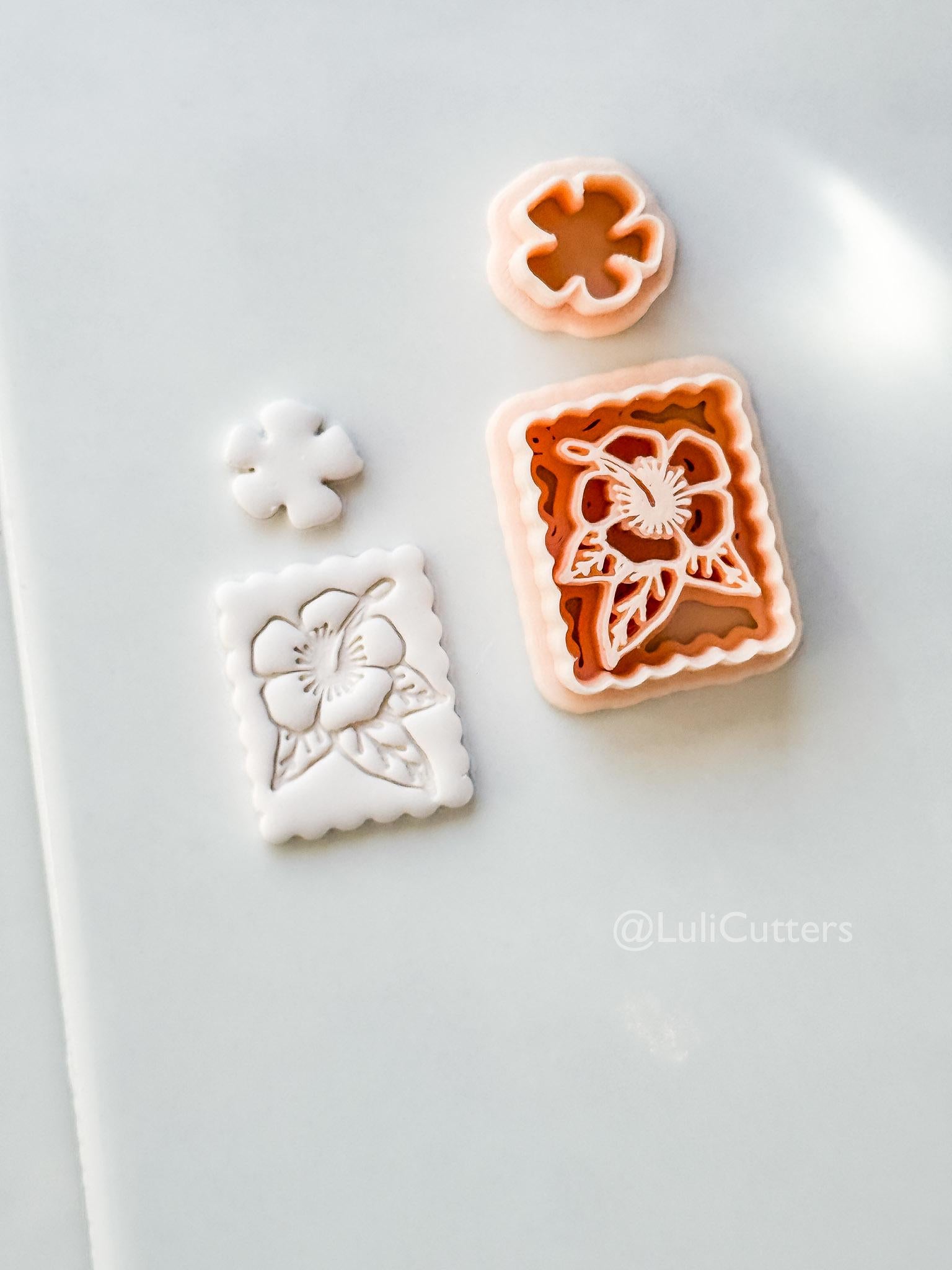 Hibiscus Scalloped Cutter: Detailed Flower & Geometric Shapes for Polymer Clay
