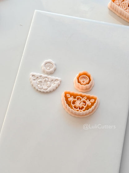 Coastal Bloom Earring Cutter: Floral Pattern for Polymer Clay