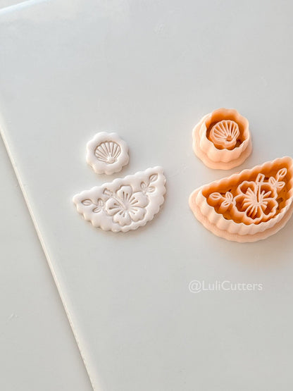 Coastal Bloom Earring Cutter: Floral Pattern for Polymer Clay