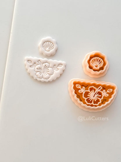 Coastal Bloom Earring Cutter: Floral Pattern for Polymer Clay