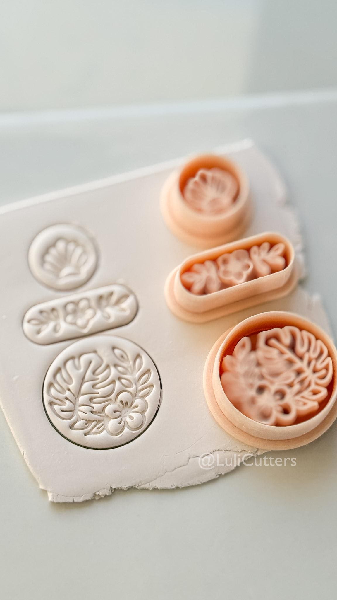 Tropical Trio Dangle Cutter: Tropical Flower Shell Earrings for Polymer Clay
