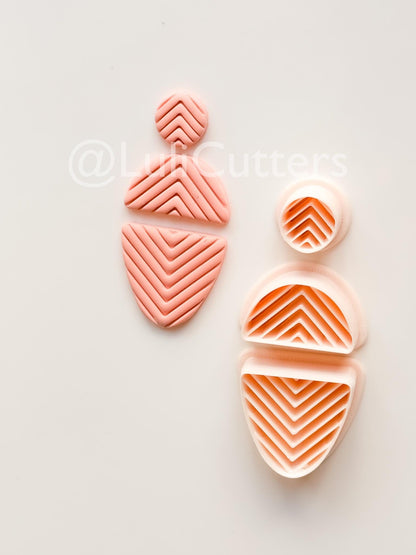 Chevron Dangle Cutter: Geometric V-texture for Polymer Clay