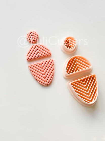Chevron Dangle Cutter: Geometric V-texture for Polymer Clay
