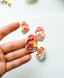 Floral Flamingo Cutter: Tropical Bird Blossom Shape for Polymer Clay