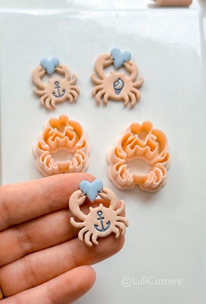 Love Crab Cutter: Heart Claw Coastal Shape for Polymer Clay