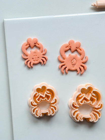 Love Crab Cutter: Heart Claw Coastal Shape for Polymer Clay