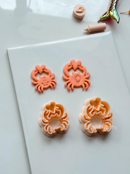 Love Crab Cutter: Heart Claw Coastal Shape for Polymer Clay