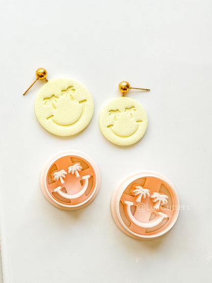 Palm Tree Smiley Cutter: Tropical Face Shape for Polymer Clay