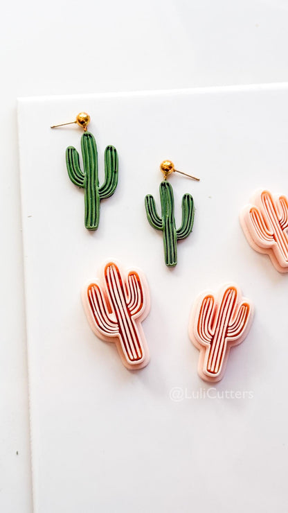 Ribbed Cactus Cutter: Desert Saguaro Shape for Polymer Clay
