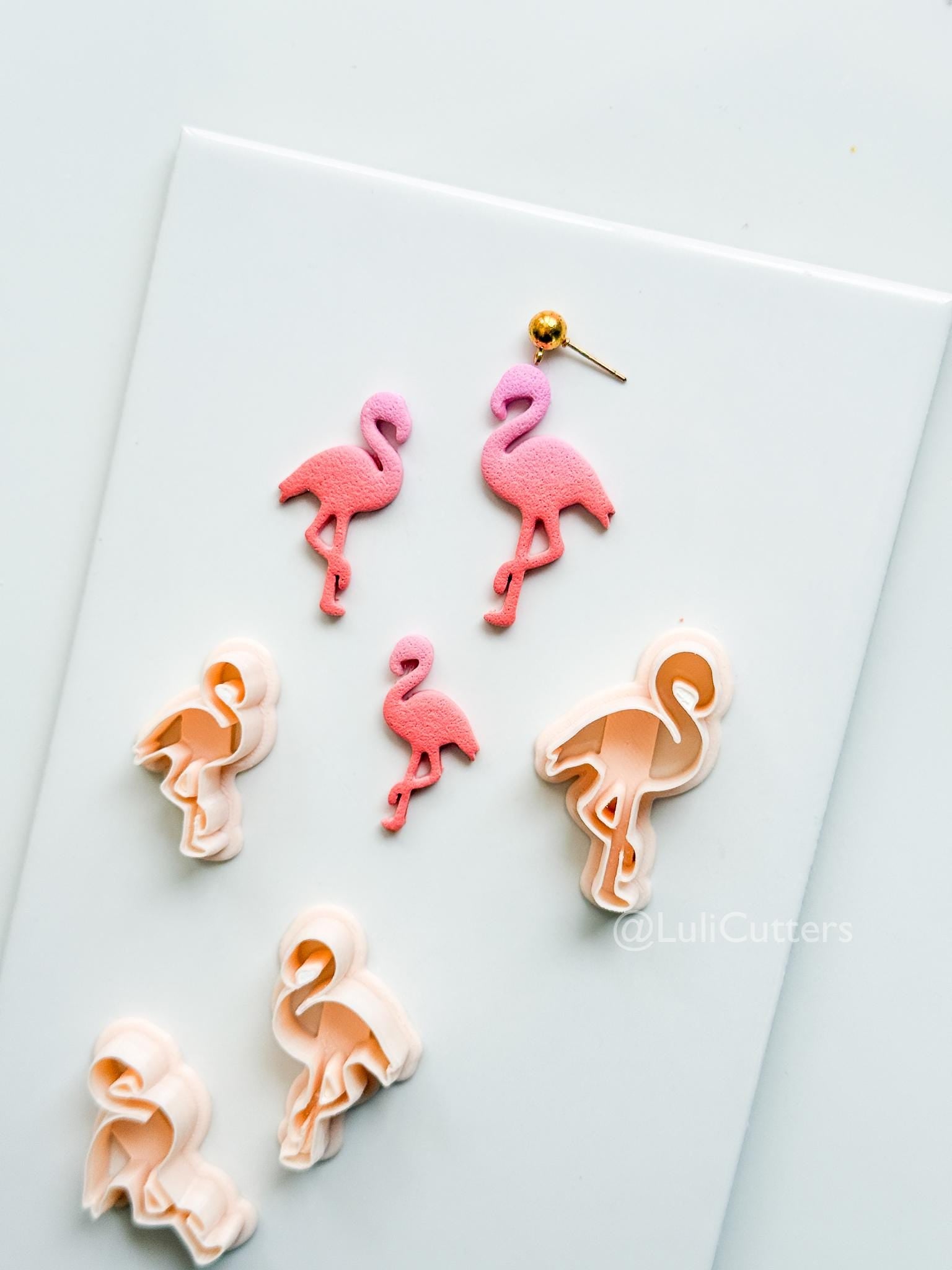Minimal Flamingo Cutter: Tropical Bird Silhouette for Polymer Clay