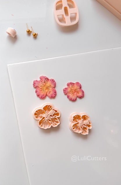 Statement Hibiscus Cutter: Tropical Floral Shape for Polymer Clay