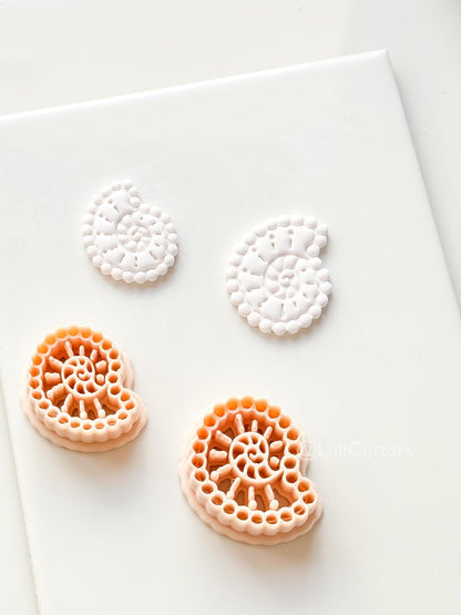 Bead Spiral Shell Cutter: Framed Nautilus Design for Polymer Clay
