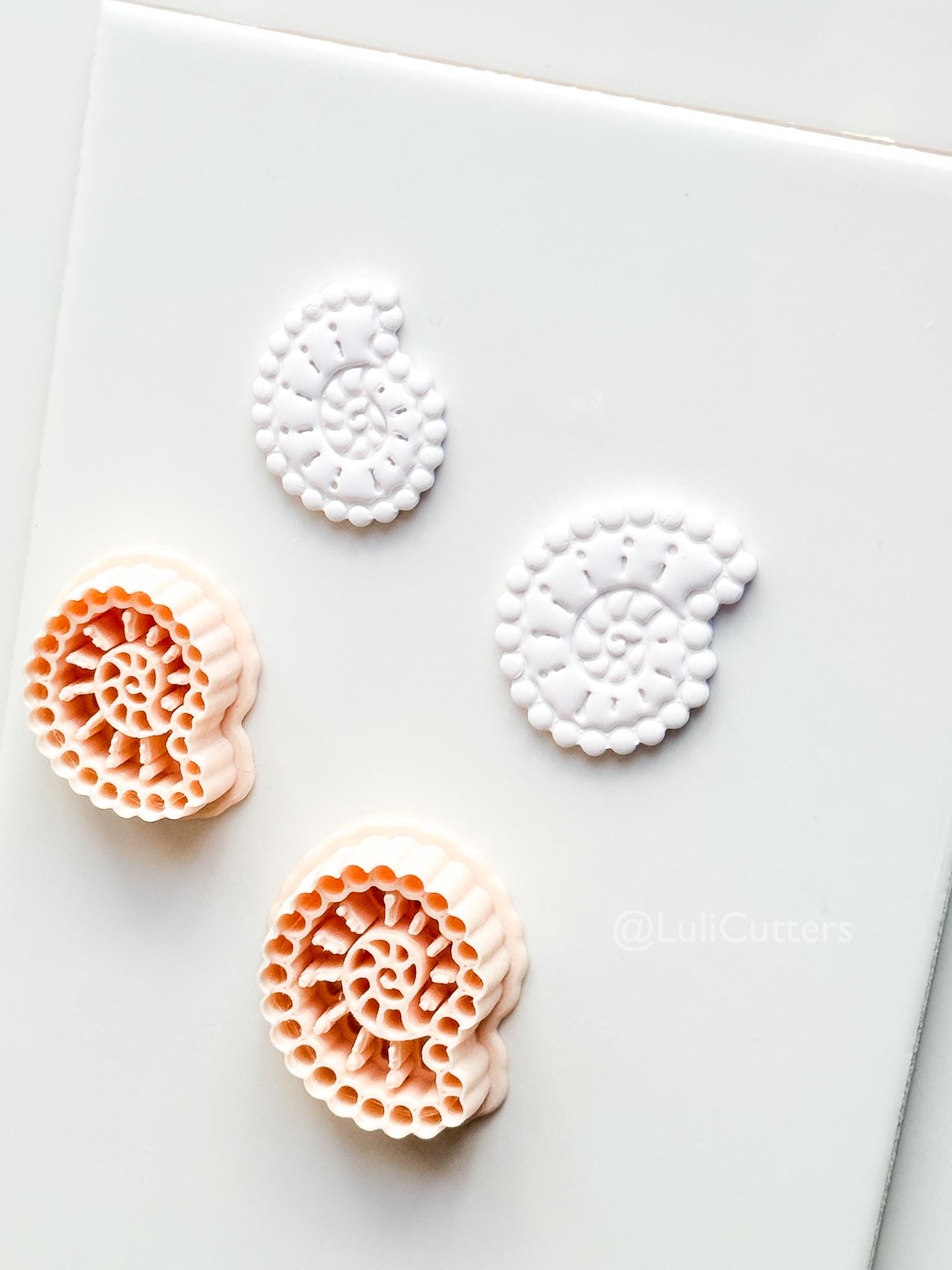 Bead Spiral Shell Cutter: Framed Nautilus Design for Polymer Clay