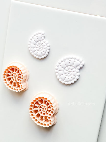 Bead Spiral Shell Cutter: Framed Nautilus Design for Polymer Clay