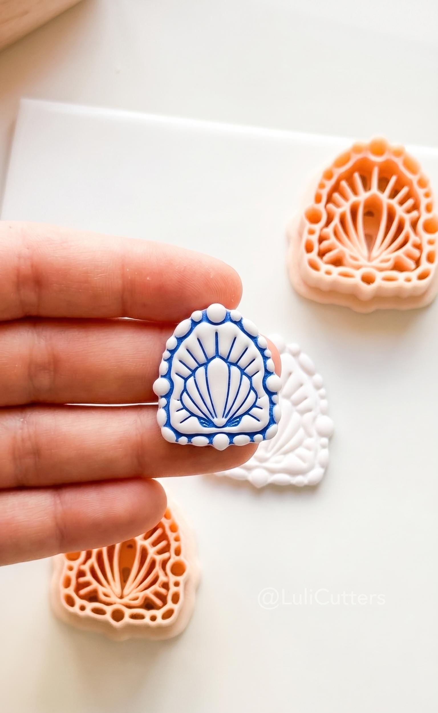 Bead Frame Shell Cutter: Coastal Sea Life Design for Polymer Clay