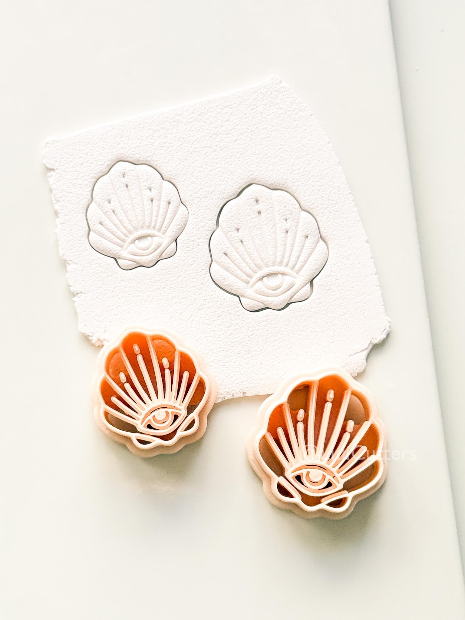 Evil Eye Shell Cutter: Coastal Protective Symbol for Polymer Clay