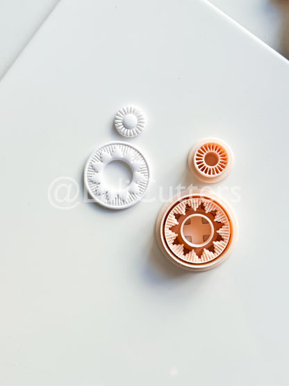 Raying Circle Dangle Cutter: Sunburst Hoop Design for Polymer Clay