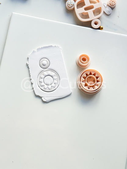 Raying Circle Dangle Cutter: Sunburst Hoop Design for Polymer Clay