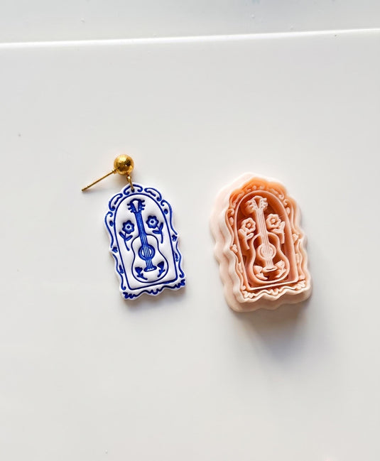 Guitar Solo Cutter: Floral Acoustic Instrument Design for Polymer Clay
