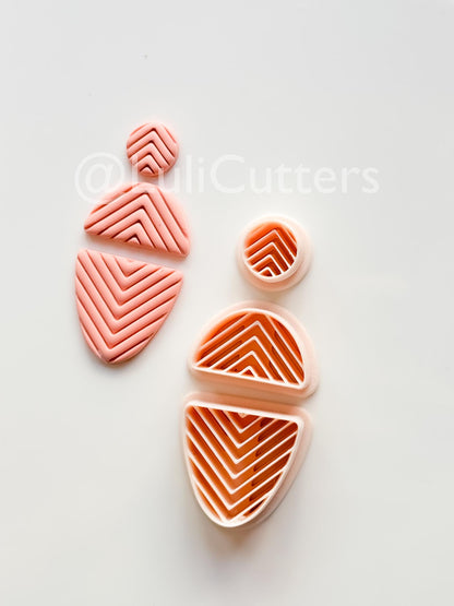 Chevron Dangle Cutter: Geometric V-texture for Polymer Clay