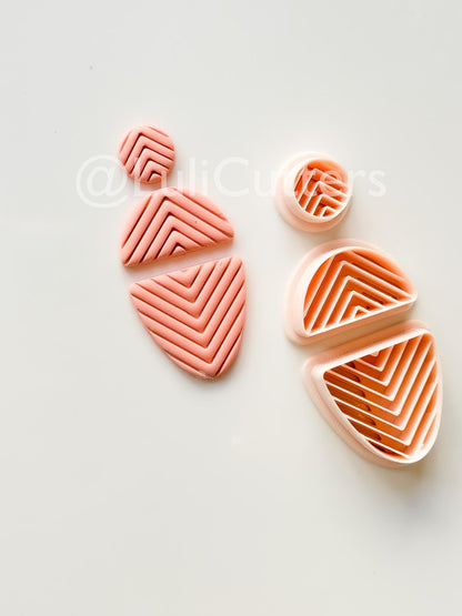Chevron Dangle Cutter: Geometric V-texture for Polymer Clay