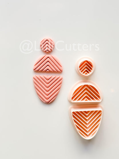 Chevron Dangle Cutter: Geometric V-texture for Polymer Clay