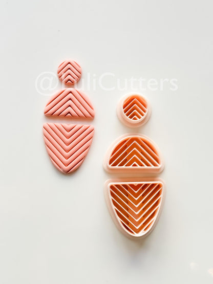 Chevron Dangle Cutter: Geometric V-texture for Polymer Clay