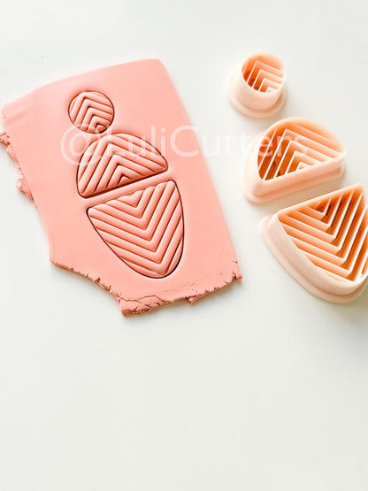 Chevron Dangle Cutter: Geometric V-texture for Polymer Clay