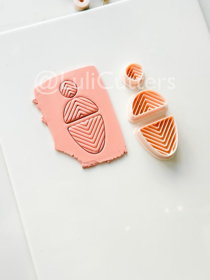 Chevron Dangle Cutter: Geometric V-texture for Polymer Clay