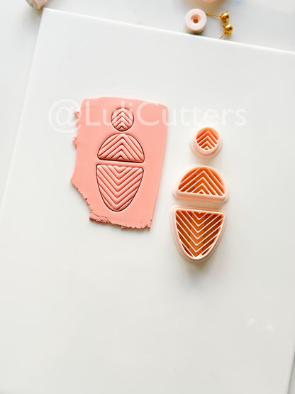 Chevron Dangle Cutter: Geometric V-texture for Polymer Clay