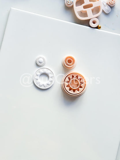 Raying Circle Dangle Cutter: Sunburst Hoop Design for Polymer Clay