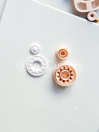 Raying Circle Dangle Cutter: Sunburst Hoop Design for Polymer Clay