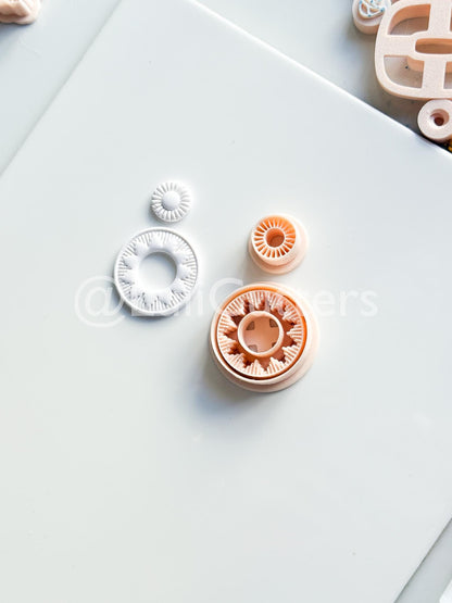 Raying Circle Dangle Cutter: Sunburst Hoop Design for Polymer Clay