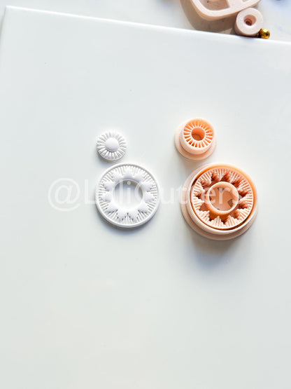 Raying Circle Dangle Cutter: Sunburst Hoop Design for Polymer Clay