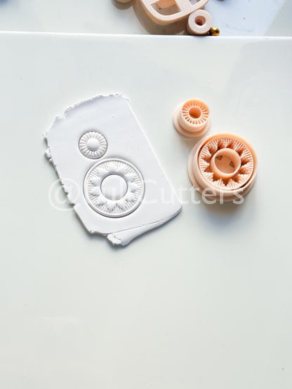 Raying Circle Dangle Cutter: Sunburst Hoop Design for Polymer Clay