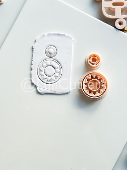 Raying Circle Dangle Cutter: Sunburst Hoop Design for Polymer Clay