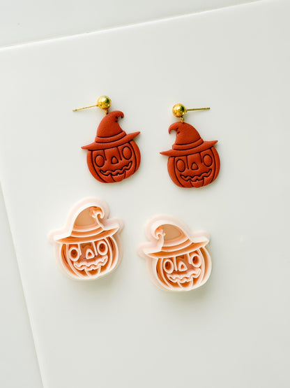 Witchy Jack Cutter: Pumpkin Wearing Hat Shape for Polymer Clay