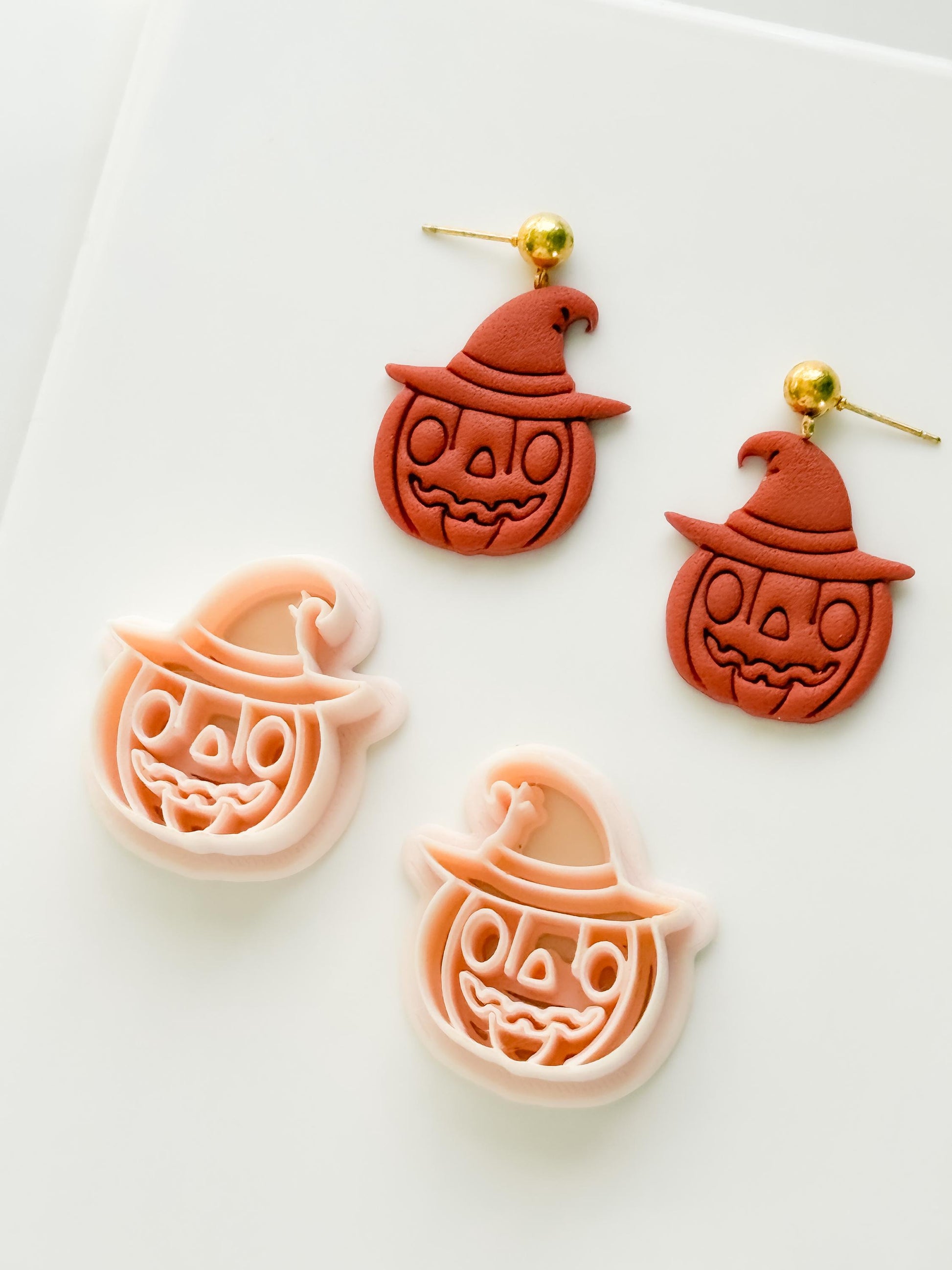 Witchy Jack Cutter: Pumpkin Wearing Hat Shape for Polymer Clay