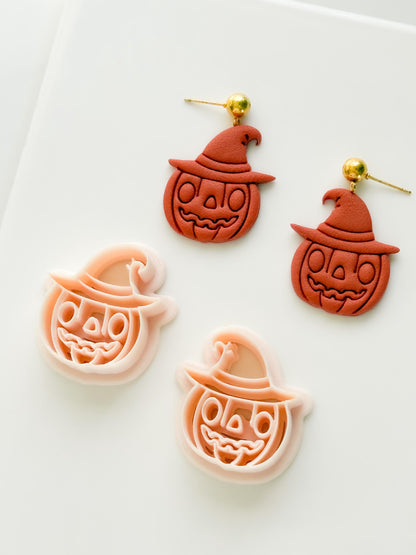 Witchy Jack Cutter: Pumpkin Wearing Hat Shape for Polymer Clay