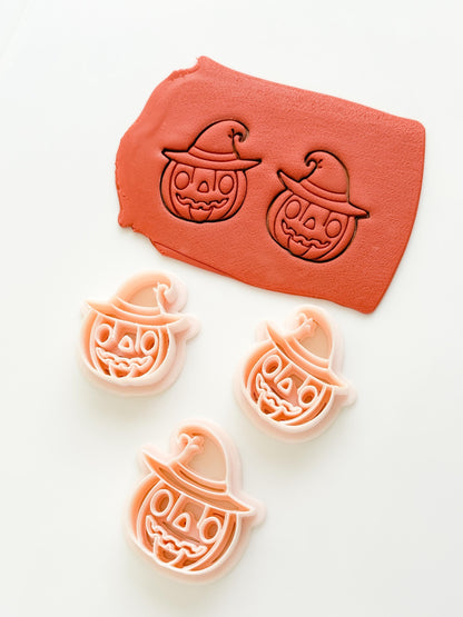 Witchy Jack Cutter: Pumpkin Wearing Hat Shape for Polymer Clay