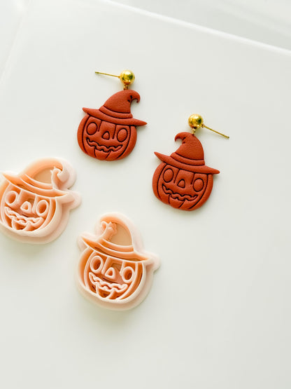 Witchy Jack Cutter: Pumpkin Wearing Hat Shape for Polymer Clay