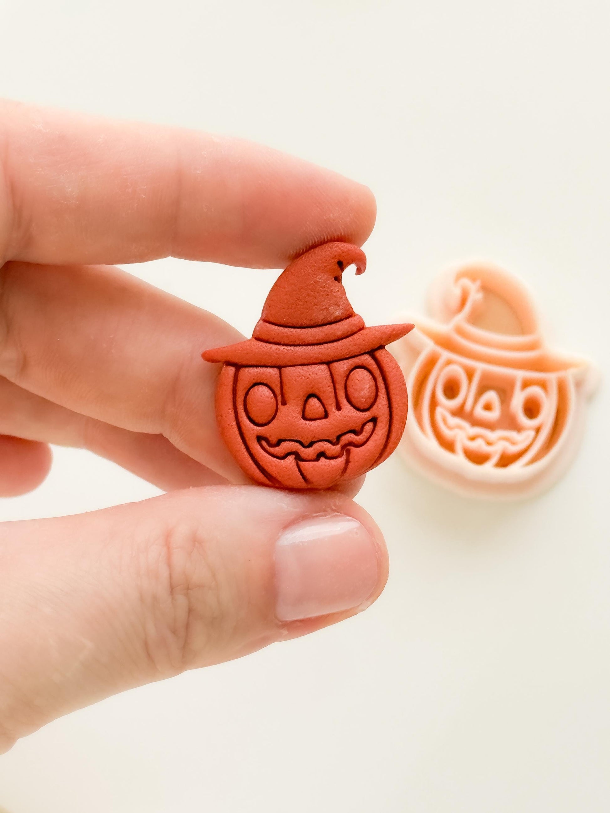 Witchy Jack Cutter: Pumpkin Wearing Hat Shape for Polymer Clay