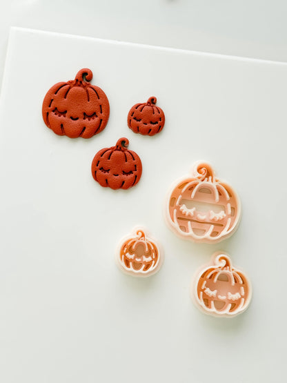 Dreamy Pumpkin Cutter: Sleepy Jack O Lantern Shape for Polymer Clay