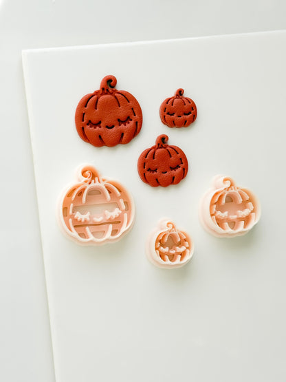 Dreamy Pumpkin Cutter: Sleepy Jack O Lantern Shape for Polymer Clay