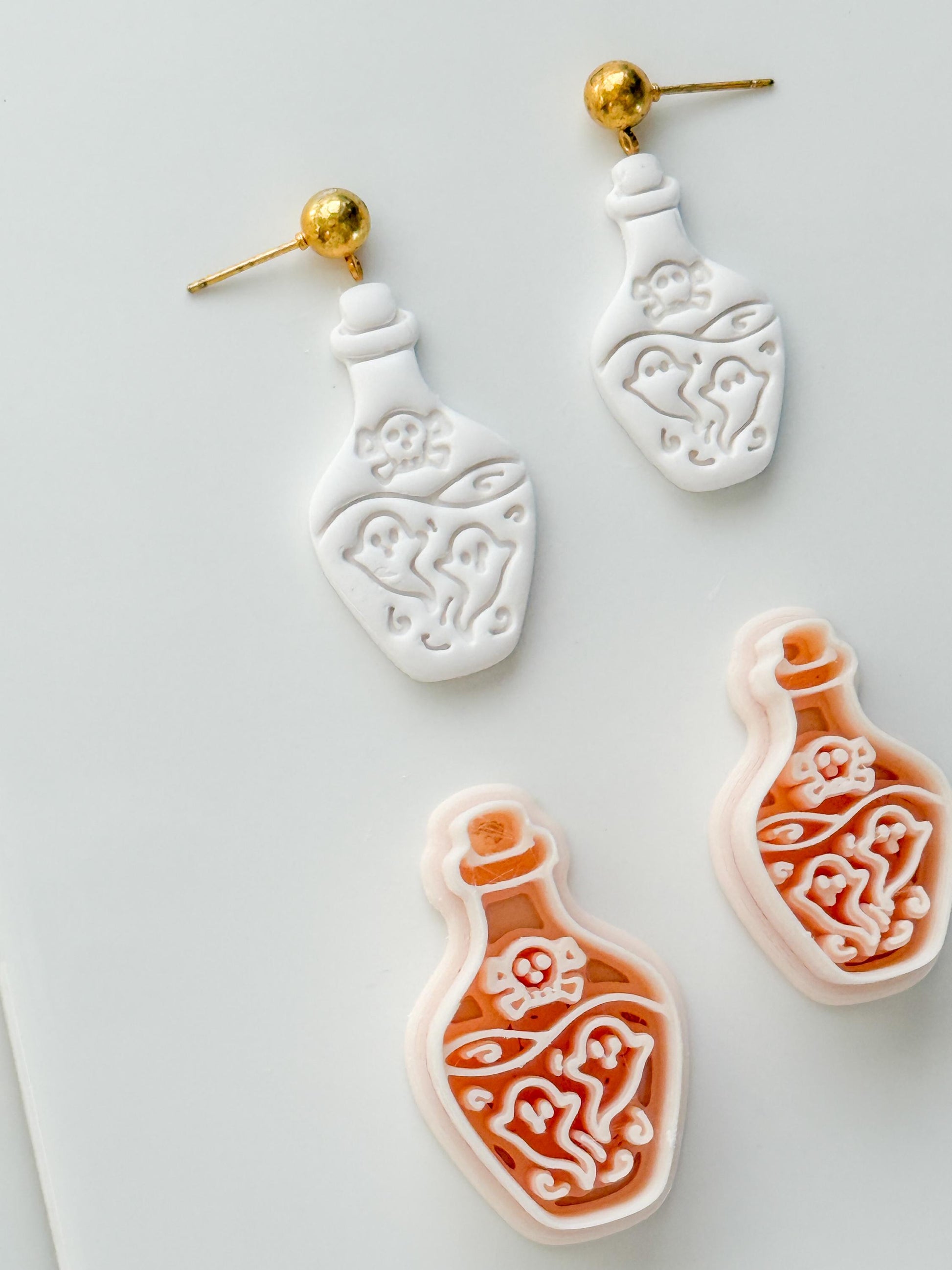 Ghost Potion Cutter: Haunted Elixir Bottle for Polymer Clay