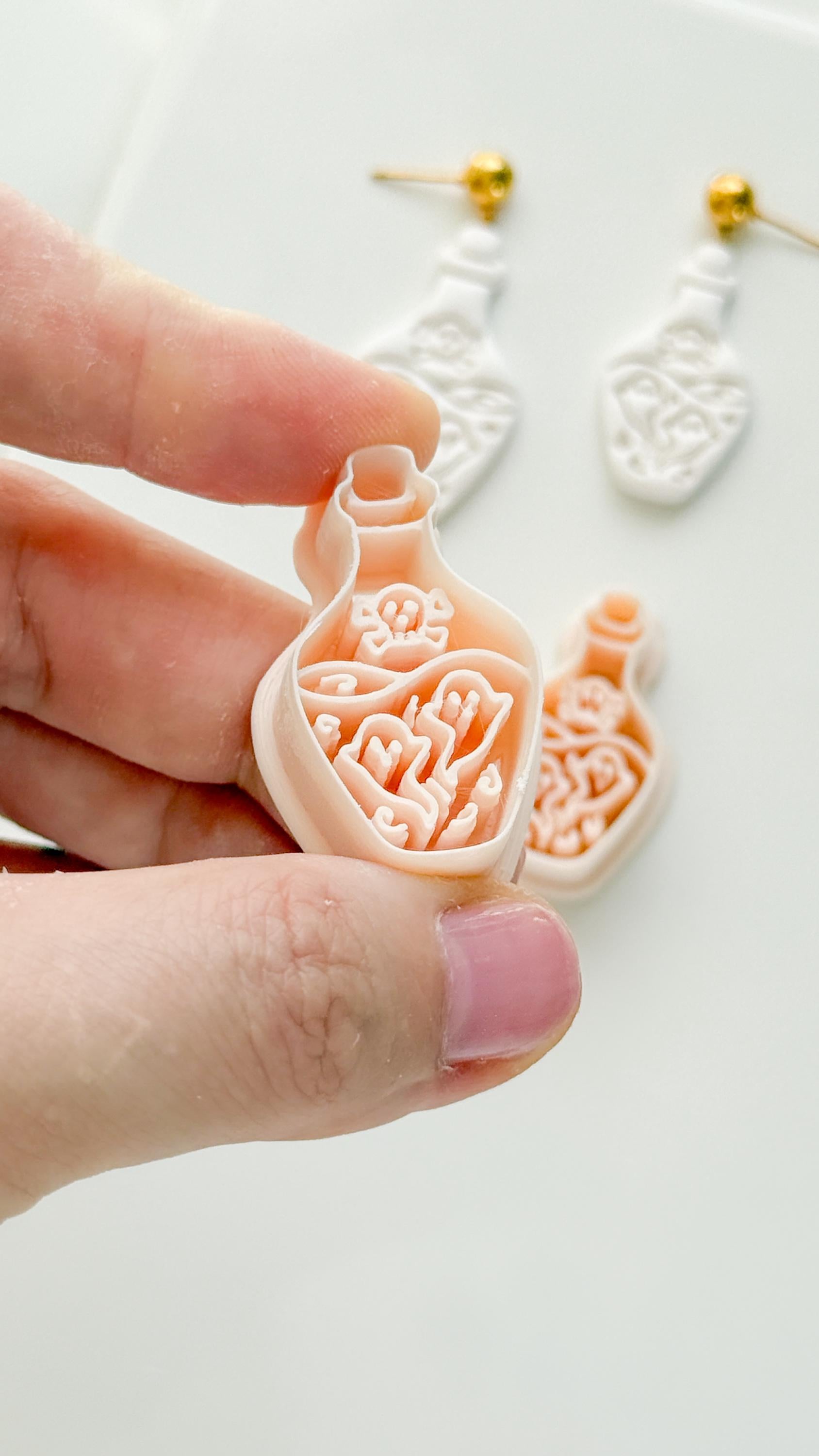 Ghost Potion Cutter: Haunted Elixir Bottle for Polymer Clay